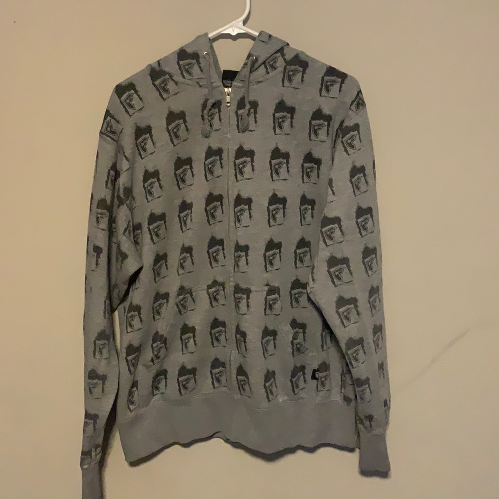 Famous mens grey hoodie zip up